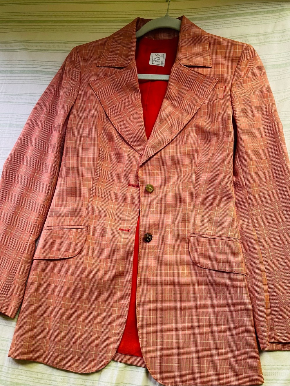 Bella Freud Women's Red Plaid Tailored Blazer